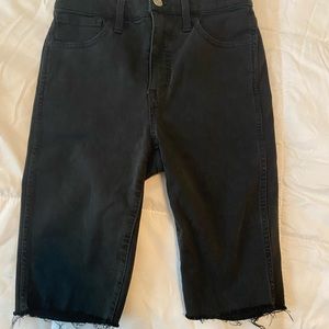 Black knee length shorts